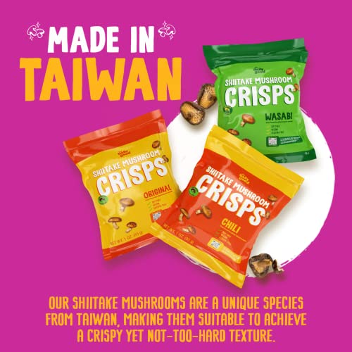 The Daily Good Shiitake Mushroom Crisps - 3-Pack Mushroom Chips,...