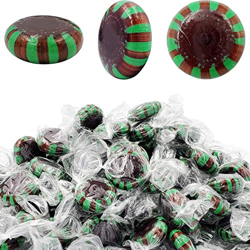 Chocolate Mint Starlights Disc Hard Candy, Individually Wrapped Chocolate Mint Starlights Disc Hard Candy, Individually Wrapped