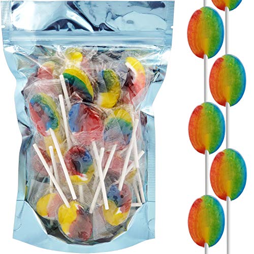 Rainbow Lollipops Suckers, Tooty Fruity Flavor, Individually Wra