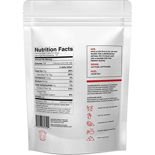 Fat Fuel Company Keto Matcha Green Tea Powder | Mct, Coconut Oil