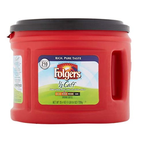 Folgers Classic 1/2 Caff Ground Coffee 25.4Oz Pack Of 2