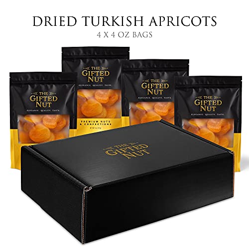 Gifted Nut Turkish Dried Apricots, 4 Pack - 4 oz Resealable Bags...