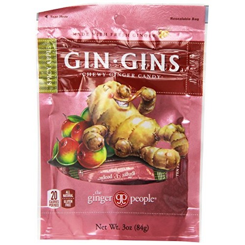 Gin Gins Spicy Apple Chewy Ginger Candy 3 Oz Bag Ginger Chews P