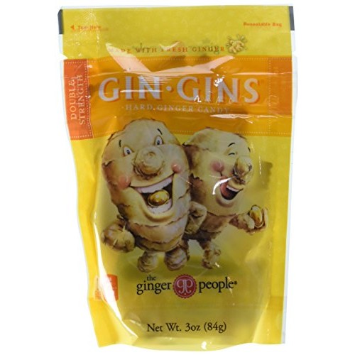 Gin Gins Double Strength Hard Ginger Candy, 3 oz, 6PK