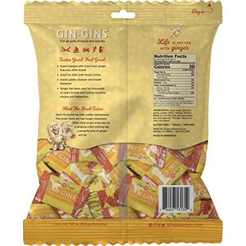 The Ginger People Gin Gins Hard Candy 1 Pound Bag, Double Streng