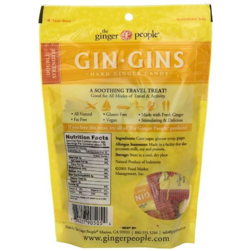 The Ginger People Gin Gins Hard Candy, 3-Ounce Bags Pack Of 24