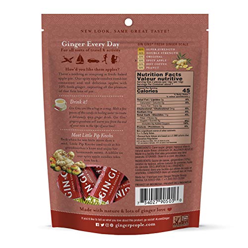 The Ginger People Gin Gins Spicy Apple Ginger Chews, 3 Ounce, Pa