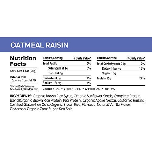 The Gfb Protein Bars, Oatmeal Raisin, 2.05 Ounce Pack Of 12, G