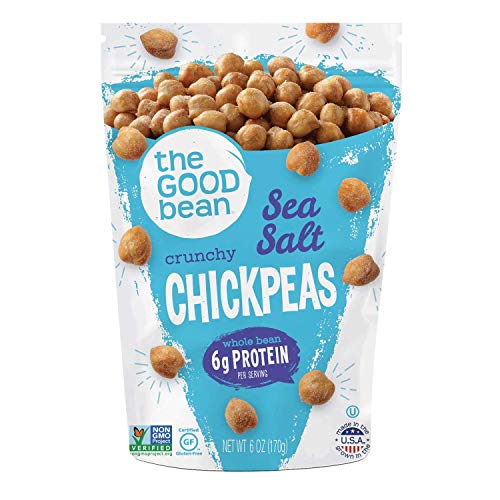 The Good Bean Crunchy Chickpeas Snacks, Sea Salt, 6 Ounce Pack