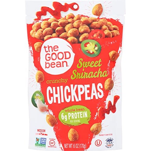 The Good Bean Crunchy Chickpeas, Sweet Sriracha, 6g Protein, Glu...
