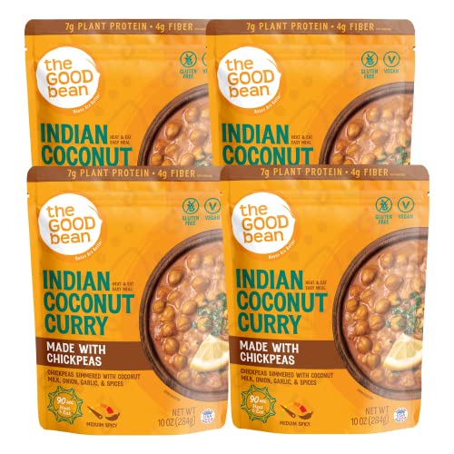 The Good Bean Heat &Amp; Eat Coconut Curry Chickpeas, 10 Ounce Pack
