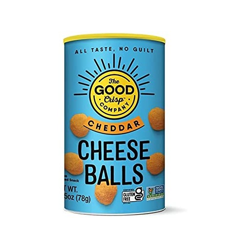 The Good Crisp Company, Cheese Balls, Cheddar, 2.75 Ounces Pack