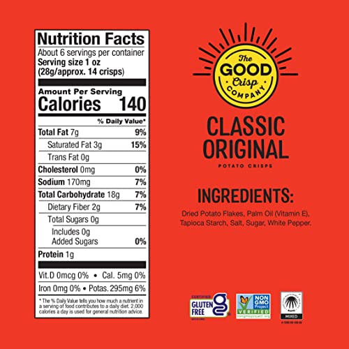 The Good Crisp Company, Original Gluten Free Potato Chips 5.6 O