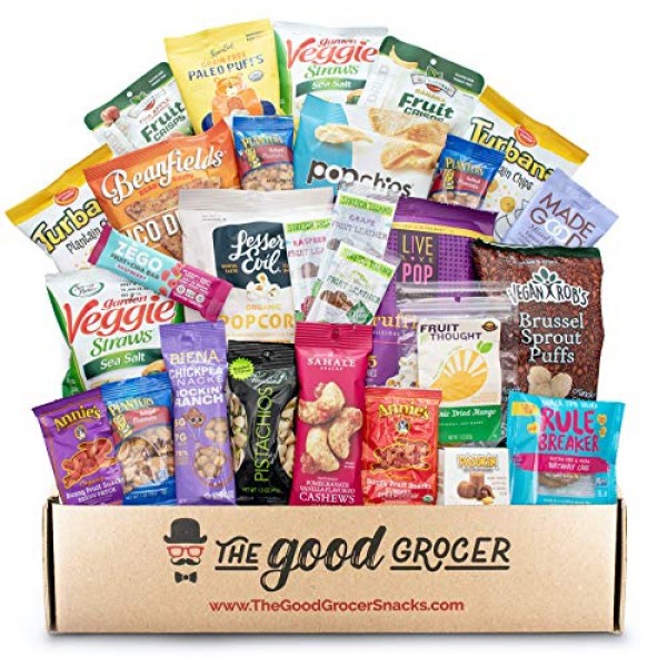 GLUTEN FREE and VEGAN Healthy Snacks Care Package 28 Ct: Plant...