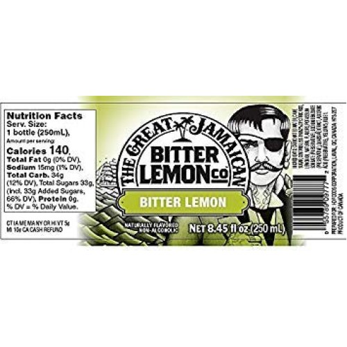 Bitter Lemon Ginger Beer Naturally Flavored Non-Alcoholic Pack
