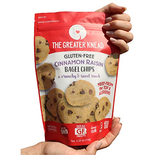 Greater Knead Gluten Free Bagel Chips - Cinnamon Raisin, Vegan,