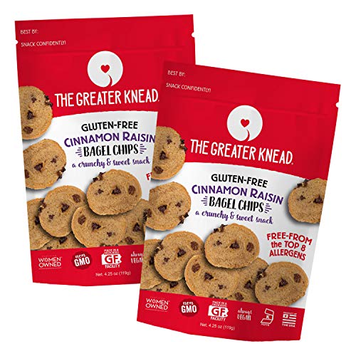 Greater Knead Gluten Free Bagel Chips - Cinnamon Raisin, Vegan,