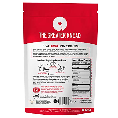 Greater Knead Gluten Free Bagel Chips - Plain, Vegan, Non-Gmo, F