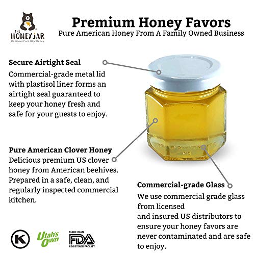 2 Oz Honey Wedding, Party, Event Favors With 3 Wood Honey Dippe