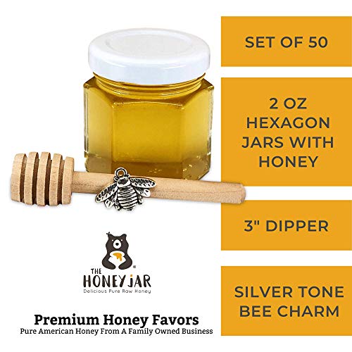 2 Oz Honey Wedding, Party, Event Favors With 3 Wood Honey Dippe
