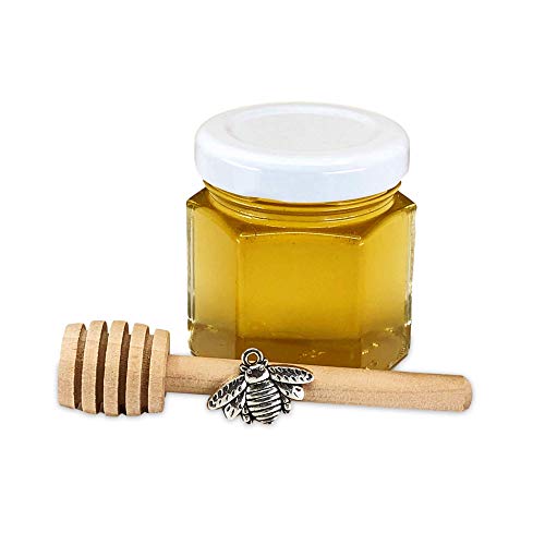 2 Oz Honey Wedding, Party, Event Favors With 3 Wood Honey Dippe