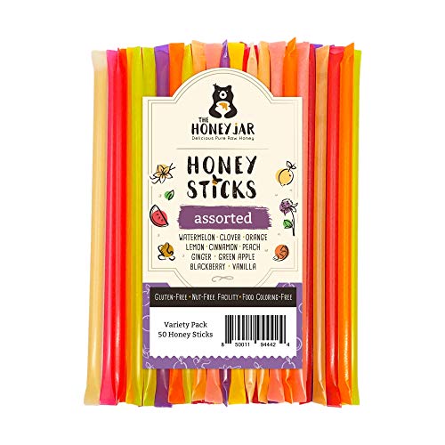 The Honey Jar - Variety Pack Honey Sticks 50 Count With Assorted