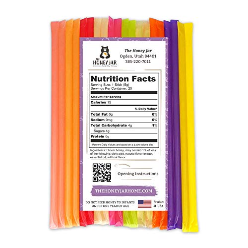 The Honey Jar - Variety Pack Honey Sticks 20 Count With Assorted