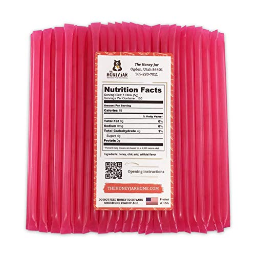 The Honey Jar - Watermelon Package Of 100 Honey Straws No Arti