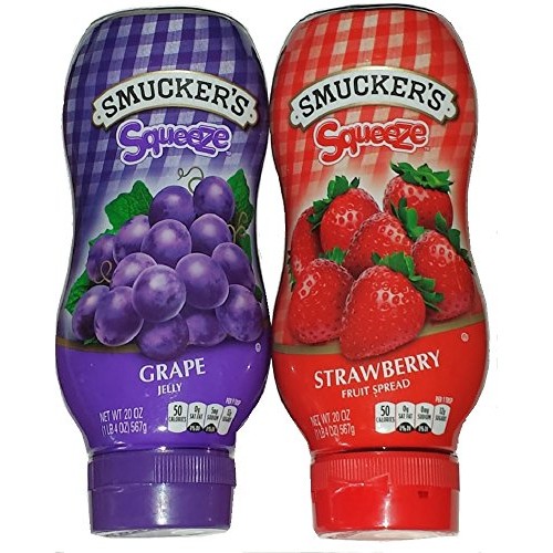 Smuckers Squeeze Grape Jelly &Amp; Strawberry Fruit Spread, 20 Oz B
