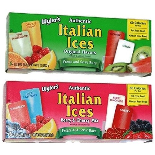 Wylers Authentic Italian Ices Combo, Berry &Amp; Cherry Mix And Ori