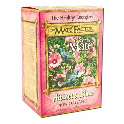 The Mate Factor Organic Yerba Mate Hibiscus Lime -- 20 Tea Bags