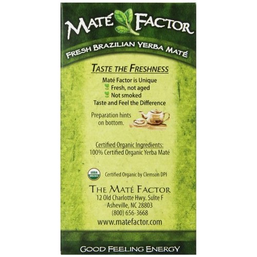 The Mate Factor Yerba Mate Energizing Herb Tea Bag, Organic Fres