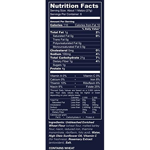 Salted Matzo From The Matzo Project, Kosher, Vegan, Nut-Free, No