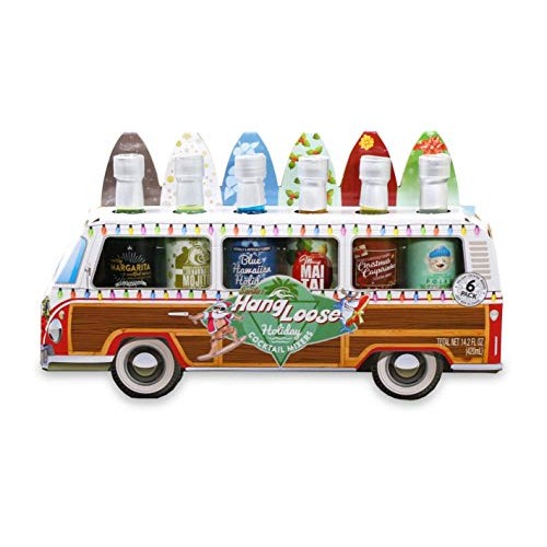Santas Hang Loose Surfer Woody Bus Holiday Cocktail Mixers 6 Pack