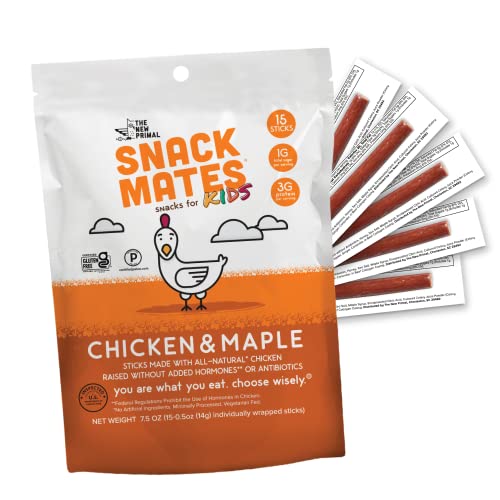 Snack Mates By The New Primal, Chicken And Maple Mini Sticks, Al...
