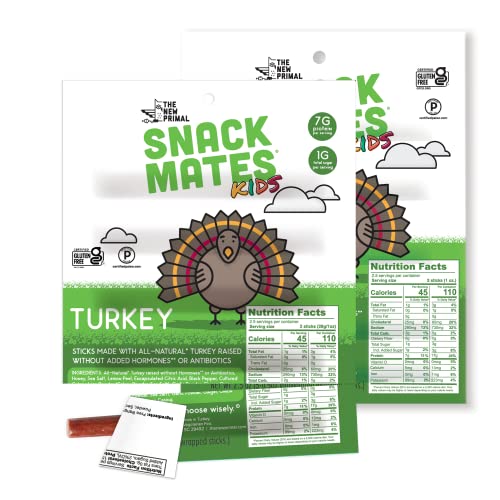 Snack Mates by The New Primal, Turkey Stick, Natural Turkey, Hig...