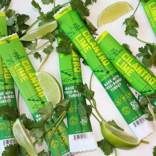 The New Primal Cilantro Lime Turkey Meat Sticks, Keto, Paleo, Wh