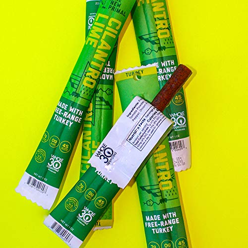 The New Primal Cilantro Lime Turkey Meat Sticks, Keto, Paleo, Wh