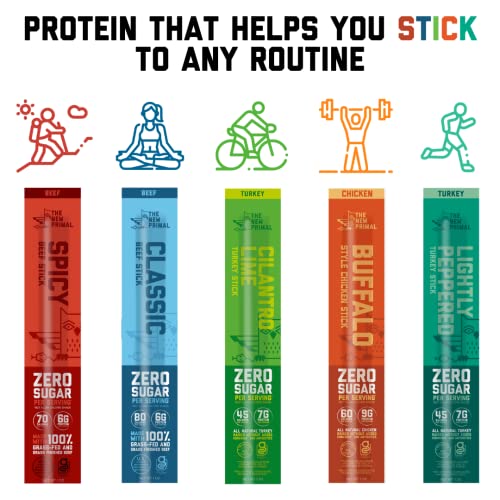 The New Primal Grass-Fed Beef Sticks, No Sugar, Keto, Whole30, P...