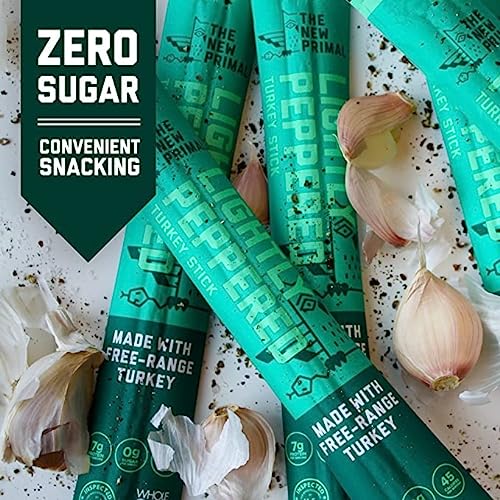 The New Primal Lightly Peppered Turkey Stick, Natural, Zero Suga...