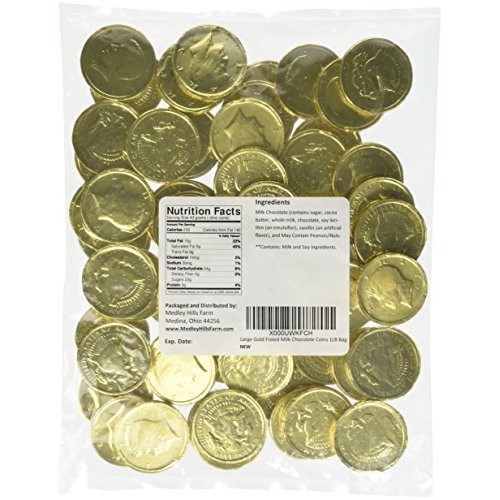 Large Gold Foiled Milk Chocolate Coins 1Lb Bag
