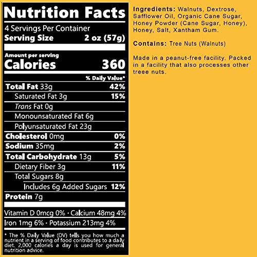 The Nutty Gourmet Honey Flavored Walnuts - Keto Snacks - Healthy