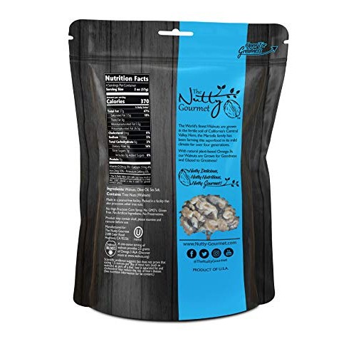 The Nutty Gourmet Sea Salt Flavored Walnuts - Keto Snacks - Heal