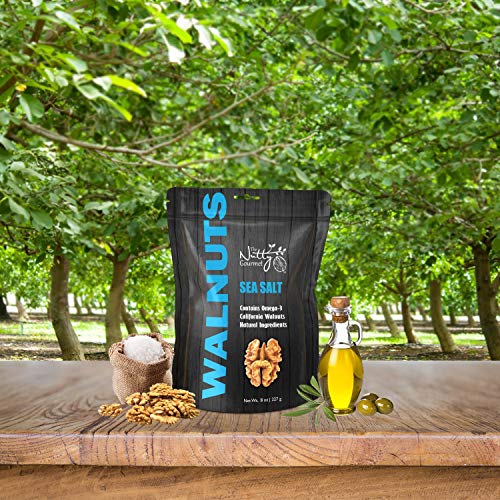 The Nutty Gourmet Sea Salt Flavored Walnuts - Keto Snacks - Heal