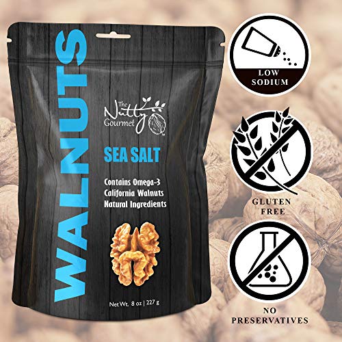 The Nutty Gourmet Sea Salt Flavored Walnuts - Keto Snacks - Heal