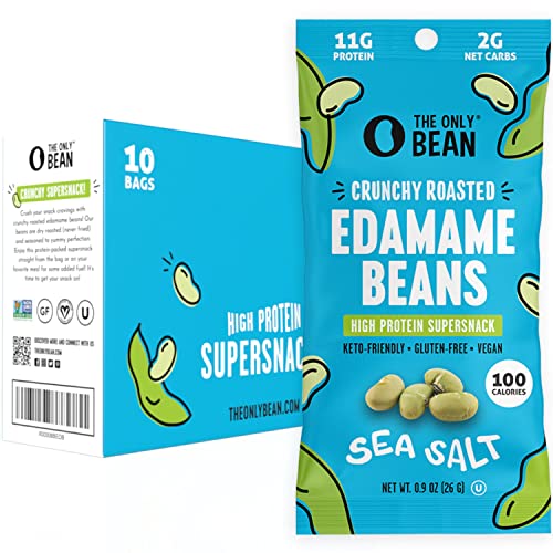 The Only Bean Crunchy Dry Roasted Edamame Snacks Sea Salt, Ket...