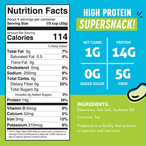 The Only Bean - Crunchy Roasted Edamame Beans Sea Salt - Keto