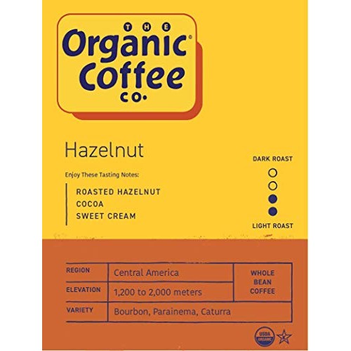 The Organic Coffee Co Hazelnut Crème Whole Bean, 2 Pound Bag, Fl