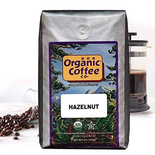 The Organic Coffee Co Hazelnut Crème Whole Bean, 2 Pound Bag, Fl