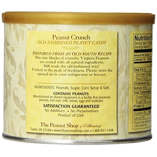 The Peanut Shop Of Williamsburg Peanut Crunch, 10.5 Oz Tin